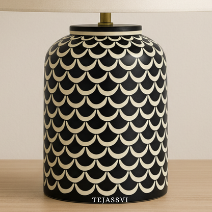 Wooden Bone Inlay Lamp for Bedroom / Bone Inlay Bed Room Lamp / Bedroom Décor Lamp / Handmade Inlay Table Lamp Home Decor Accent Light