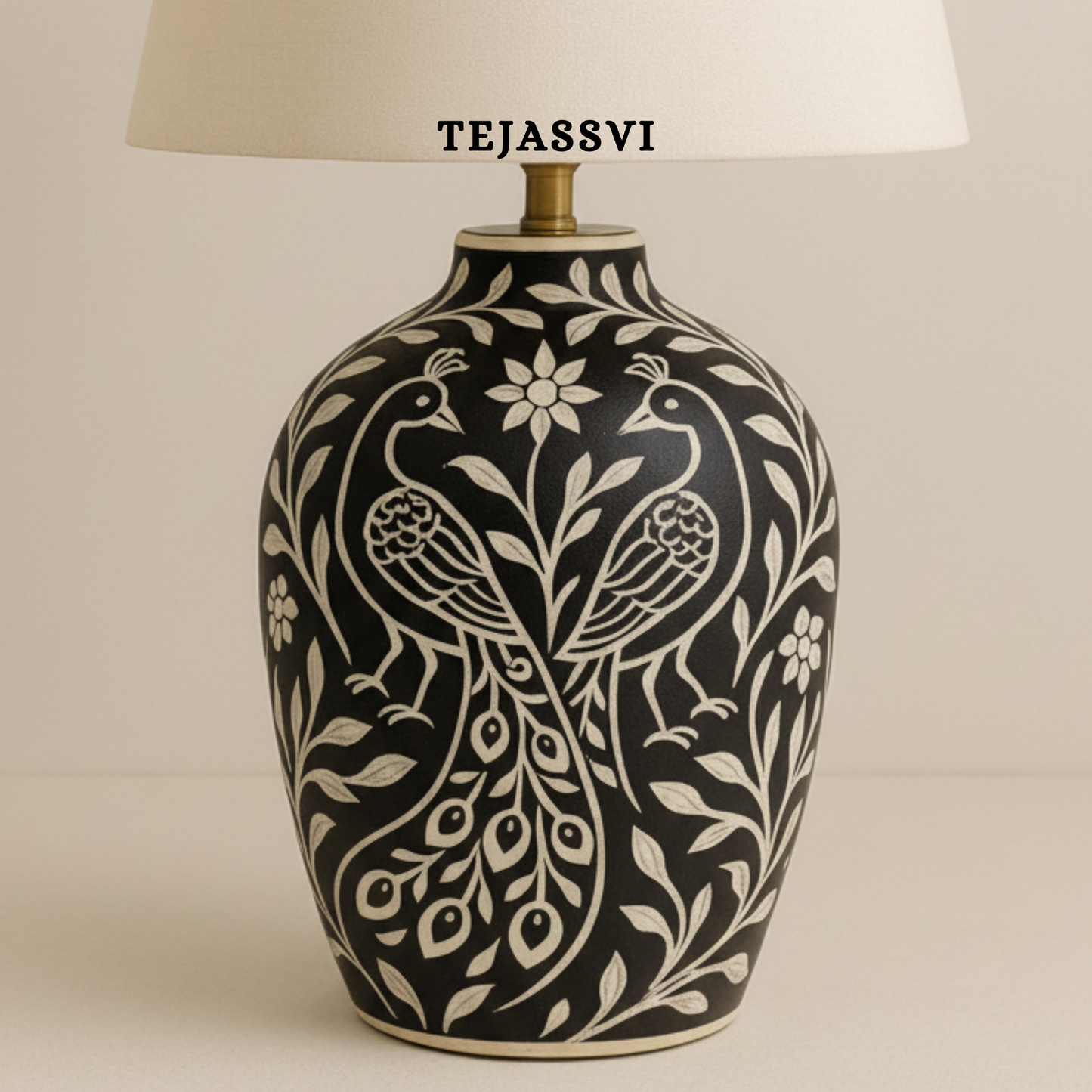 Wooden Bone Inlay Floral and Peacock Pattern Lamp for Bedroom / Bone Inlay Bed Room Lamp / Bedroom Décor Lamp / Handmade Inlay Table Lamp Home Decor Accent Light