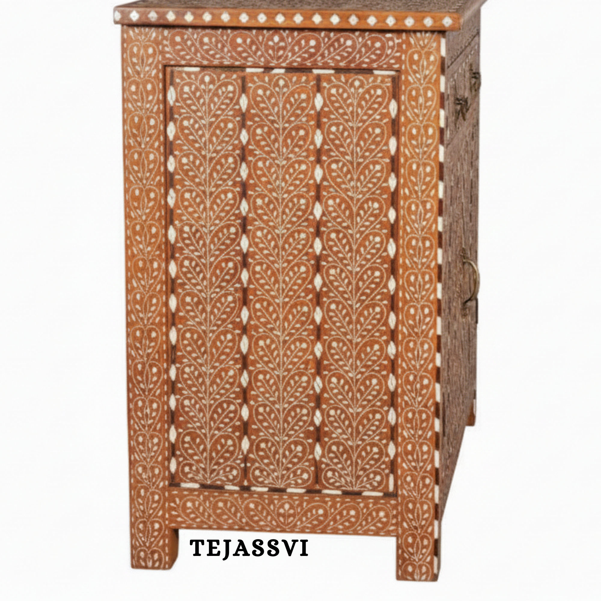 Handmade Wood Bone Inlay Modern Sideboards / Wood Bone Inlay Console | Wood Bone Inlay Cabinet With 2 Drawer & 2 Door Furniture  | Wooden Sideboards | Luxury Furniture.