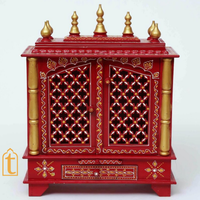 Handcrafted Wooden Temple Mandir: Indian Pooja Ghar, Wall Mount Decor
