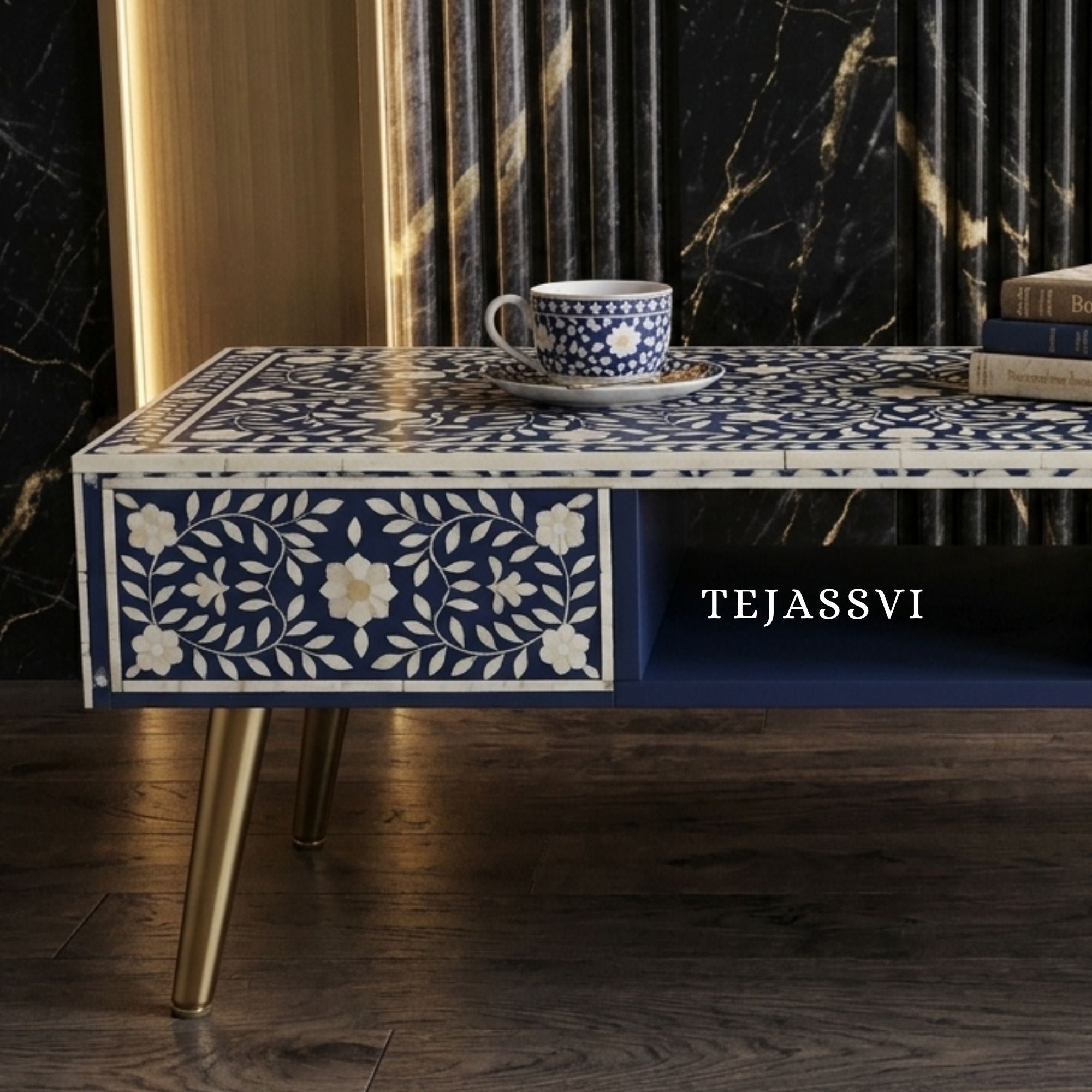 Wood Inlay Coffee Table / wood Inlay Coffee Table / Coffee Table / Floral Design Centre Table / wood Inlay Cocktail Table .
