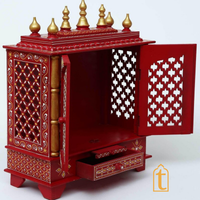 Handcrafted Wooden Temple Mandir: Indian Pooja Ghar, Wall Mount Decor