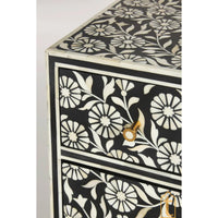 Bone Inlay Console / Bone Inlay Chest of 3 Drawers stripe Pattern 3 Drawer Dresser / Bone Inlay Dresser / Bone Inlay Sideboard / Optical Cabinet.