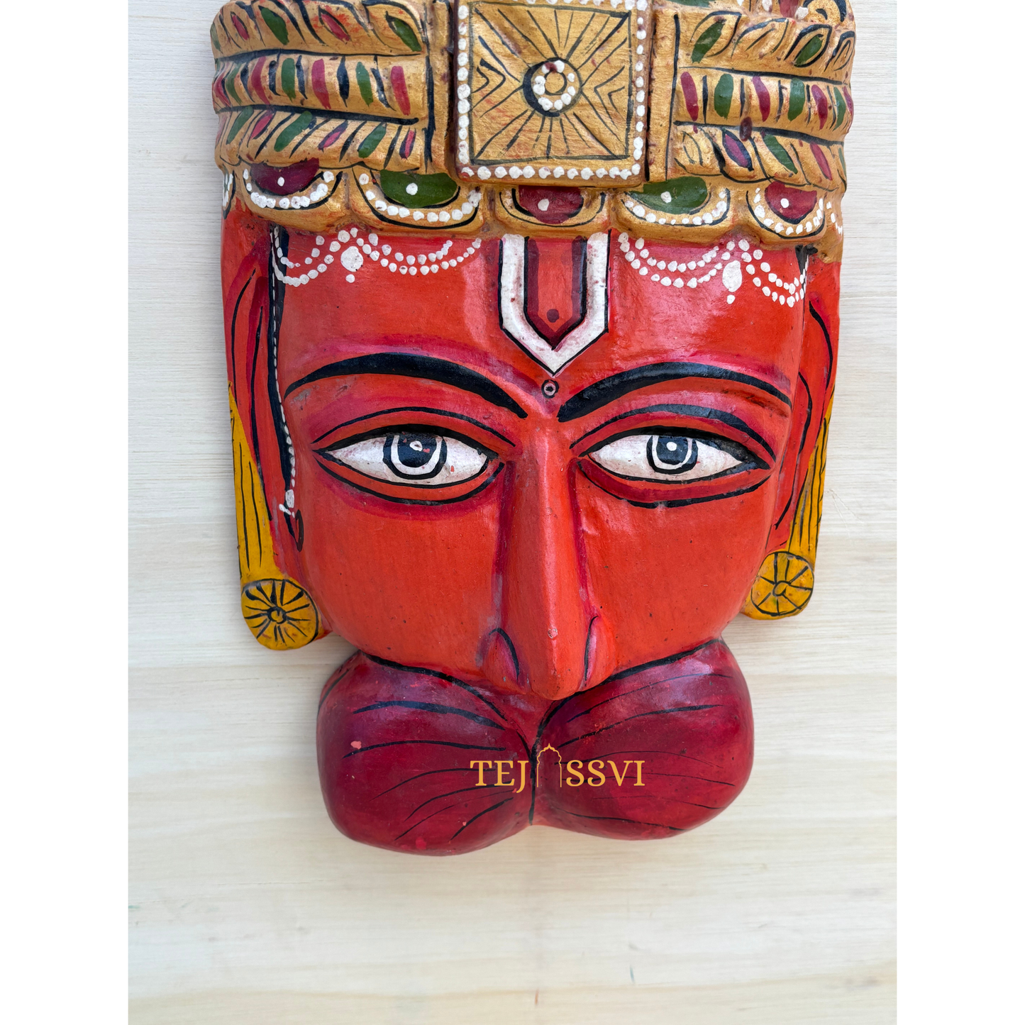 Hand-Carved Wooden Tirupati Balaji Idol - 16.5"/ wooden hand carving frame / wooden Art frame for wall décor.