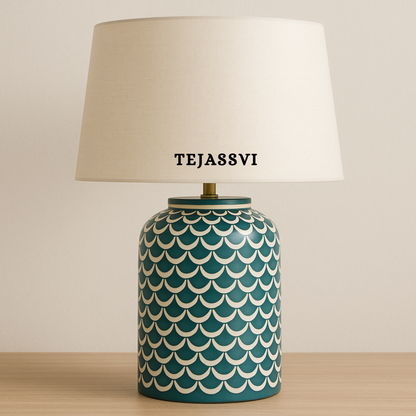 Wooden Bone Inlay Lamp for Bedroom / Bone Inlay Bed Room Lamp / Bedroom Décor Lamp / Handmade Inlay Table Lamp Home Decor Accent Light