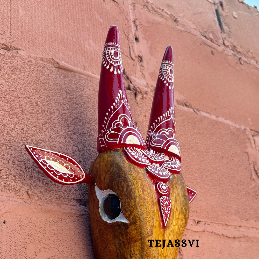 Wooden Cow Head | Bull | Nandi Head Mask Wall Décor. Wooden Wall Hanging.Ethnic Indian Art Best Minimalist Gift Idea for Christmas/Diwali