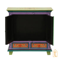 Wooden Hand Painted Hand painted Wooden Chest Drawers / Side Table | Small Chest of Drawer for Living Room | Traditional Side Table with Drawers.