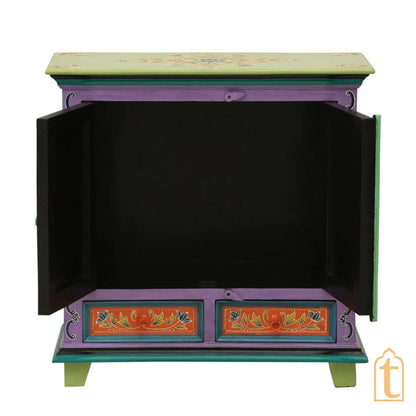 Hand Painted Hand painted Wooden Chest Drawers, Side Table | Small Chest of Drawer for Living Room | Traditional Side Table with Drawers.