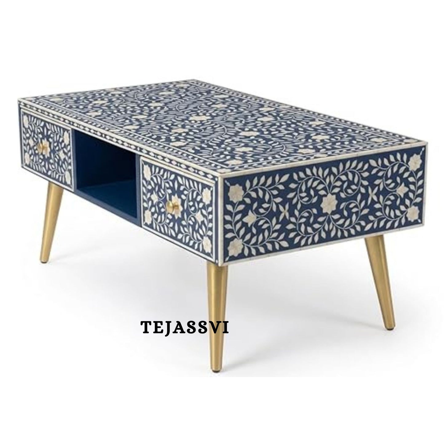 Wood Inlay Coffee Table / wood Inlay Coffee Table / Coffee Table / Floral Design Centre Table / wood Inlay Cocktail Table .