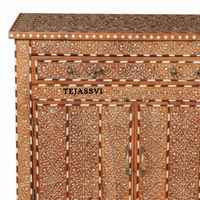 Handmade Wood Bone Inlay Modern Sideboards / Wood Bone Inlay Console | Wood Bone Inlay Cabinet With 2 Drawer & 2 Door Furniture  | Wooden Sideboards | Luxury Furniture.