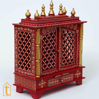 Handcrafted Wooden Temple Mandir: Indian Pooja Ghar, Wall Mount Decor