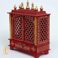 Handcrafted Wooden Temple Mandir: Indian Pooja Ghar, Wall Mount Decor