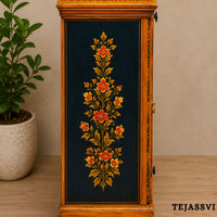 Indian Floral Designed Side Storage / Big Cabinet / Hand Painted Furniture / Wooden Big Cabinet / Living Room Furniture.