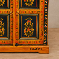 Indian Floral Designed Side Storage / Big Cabinet / Hand Painted Furniture / Wooden Big Cabinet / Living Room Furniture.