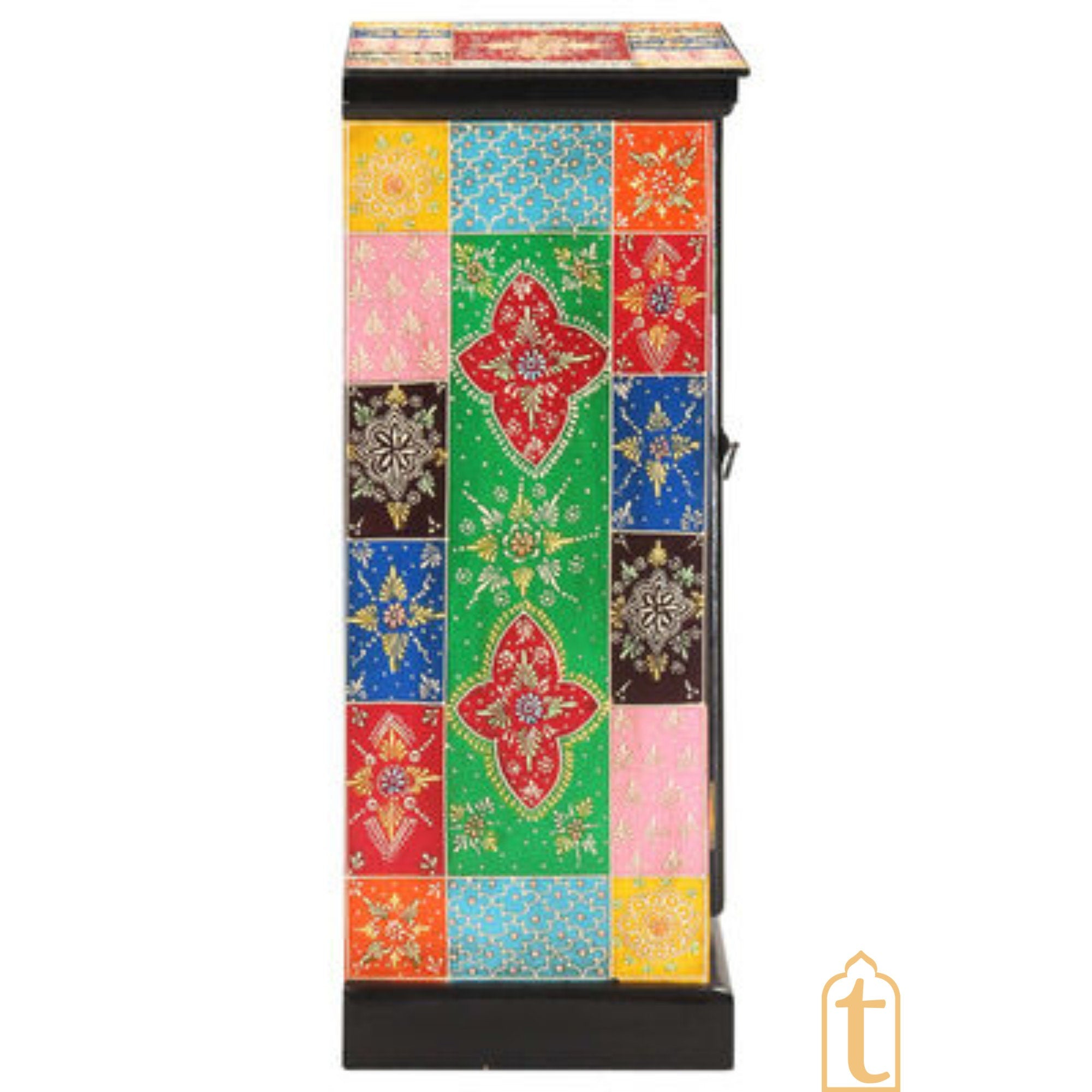 Wooden Indian Beautiful Hand Painting Side Board / Handmade Furniture / Side Table Indian Handicrafts Décor / Home Cupboard / Storage Cabinet.