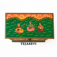 Indian Floral Designed Side Storage / Big Cabinet / Hand Painted Furniture / Wooden Big Cabinet / Living Room Furniture.