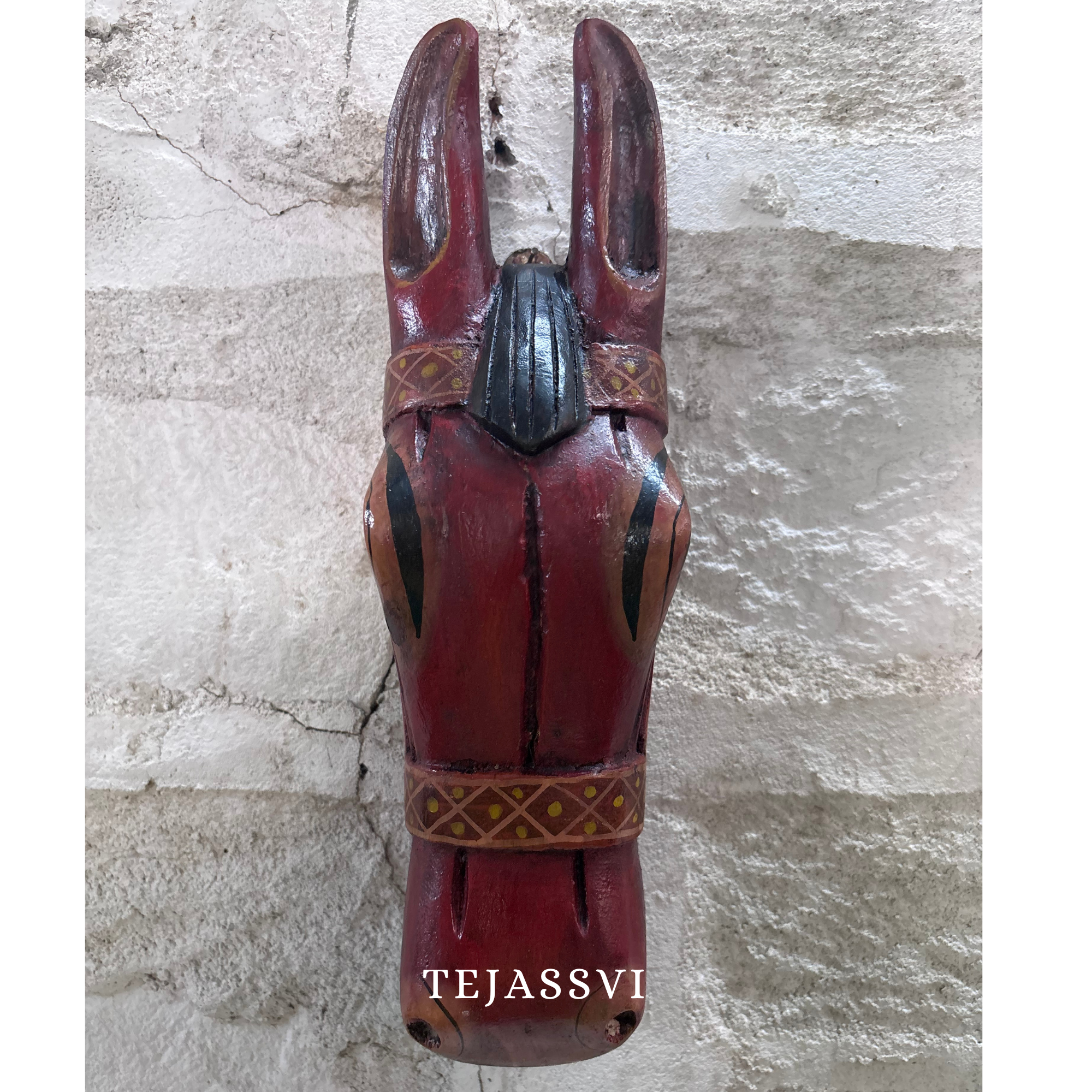 Wooden Horse Head for Wall Hanging and Solid Wood Décor Horse and Statue Décor