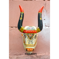 Wooden Carving Bull Head | Bull | Nandi Head Mask Wall Décor. Wall Hanging. Ethnic Indian Art Best Minimalist Gift Idea for Christmas/Diwali