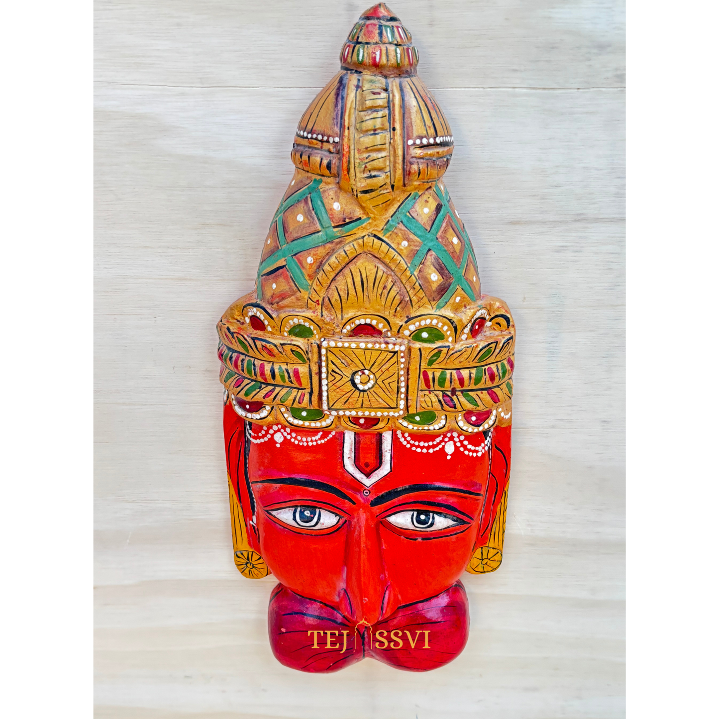 Hand-Carved Wooden Tirupati Balaji Idol - 16.5"/ wooden hand carving frame / wooden Art frame for wall décor.