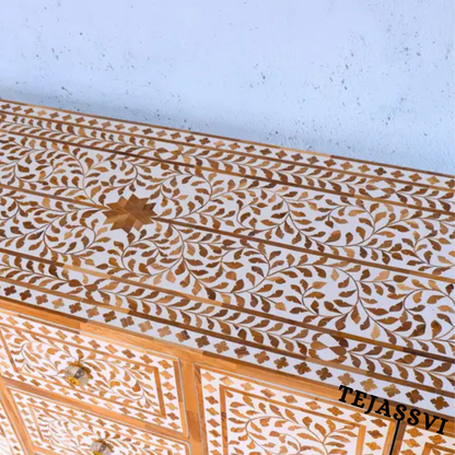 Handmade Wood Inlay Sideboards / Wood Inlay Console / Wood Inlay Chest of Drawer / Luxury Furniture / Wood Inlay Cabinet with Door & Drawer .