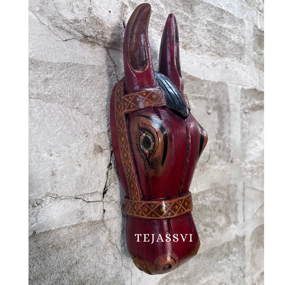 Wooden Horse Head for Wall Hanging and Solid Wood Décor Horse and Statue Décor