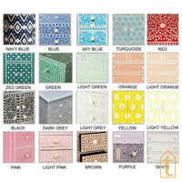 Bone  Inlay Round Coffee Table / Centre Table / Bone Inlay Stripped Round Coffee Table / Handmade Bone Inlay Modern Pattern Furniture..