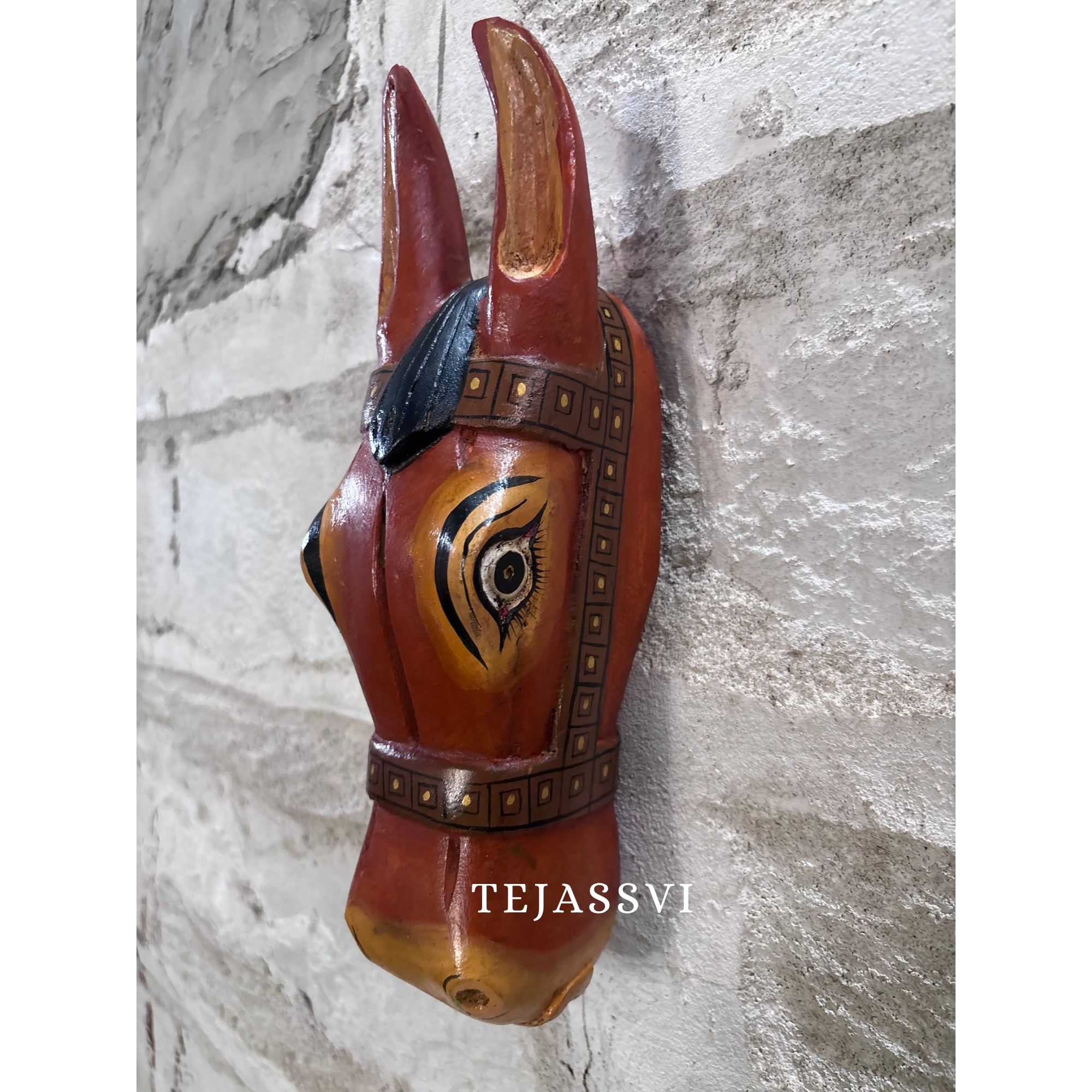 Wooden Horse Head for Wall Hanging and Solid Wood Décor Horse and Statue Décor