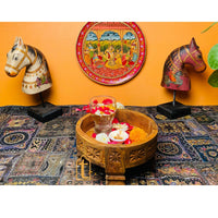 Wooden Chakki Table / Indian Carved Coffee Table / Indian Handicraft Coffee Table / Grinder Coffee Table / Garden Coffee Table.