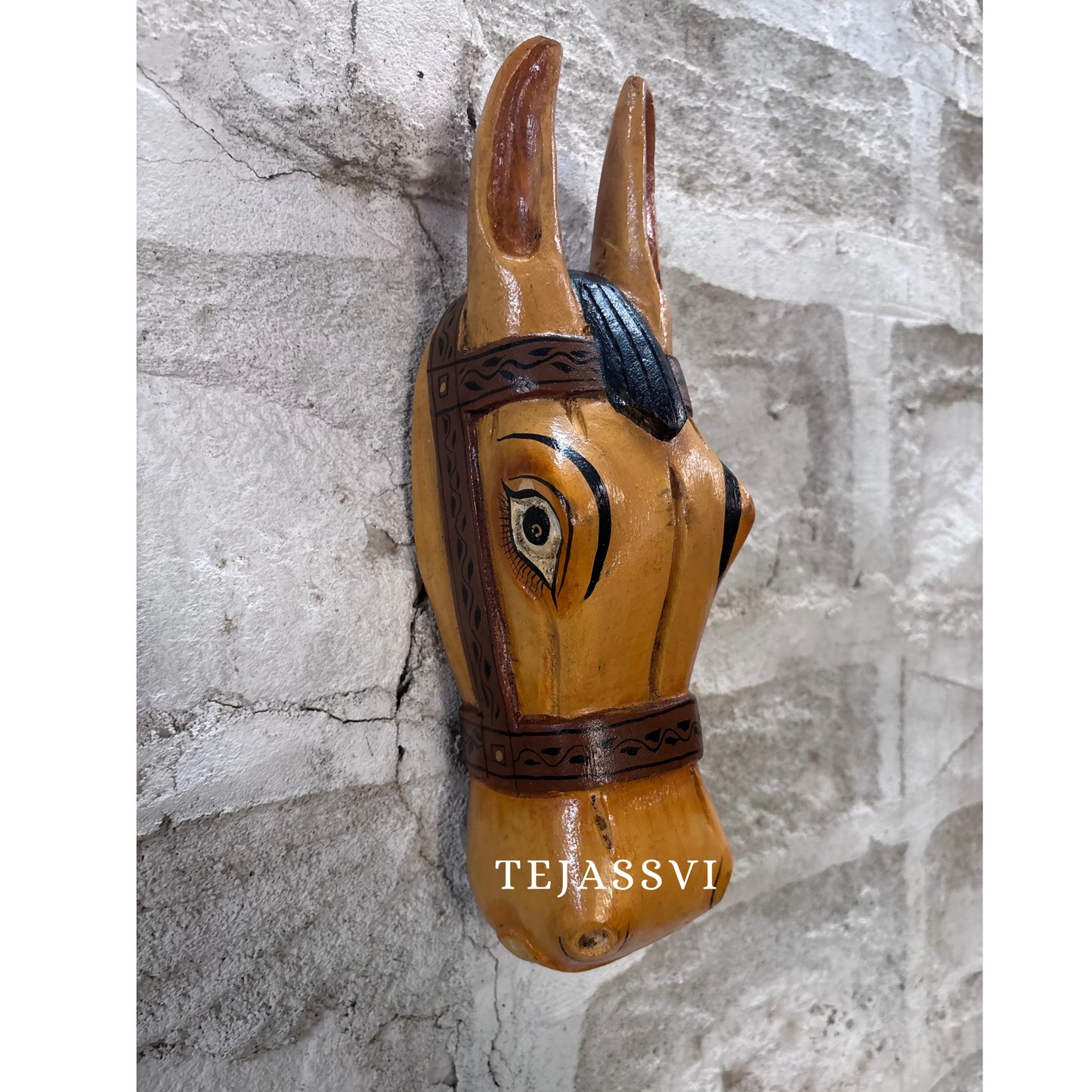 Wooden Horse Head for Wall Hanging and Solid Wood Décor Horse and Statue Décor