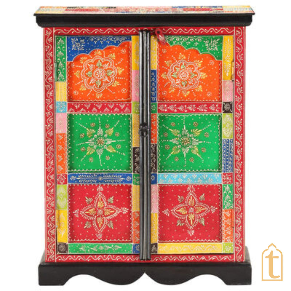 Wooden Indian Beautiful Hand Painting Side Board / Handmade Furniture / Side Table Indian Handicrafts Décor / Home Cupboard / Storage Cabinet.