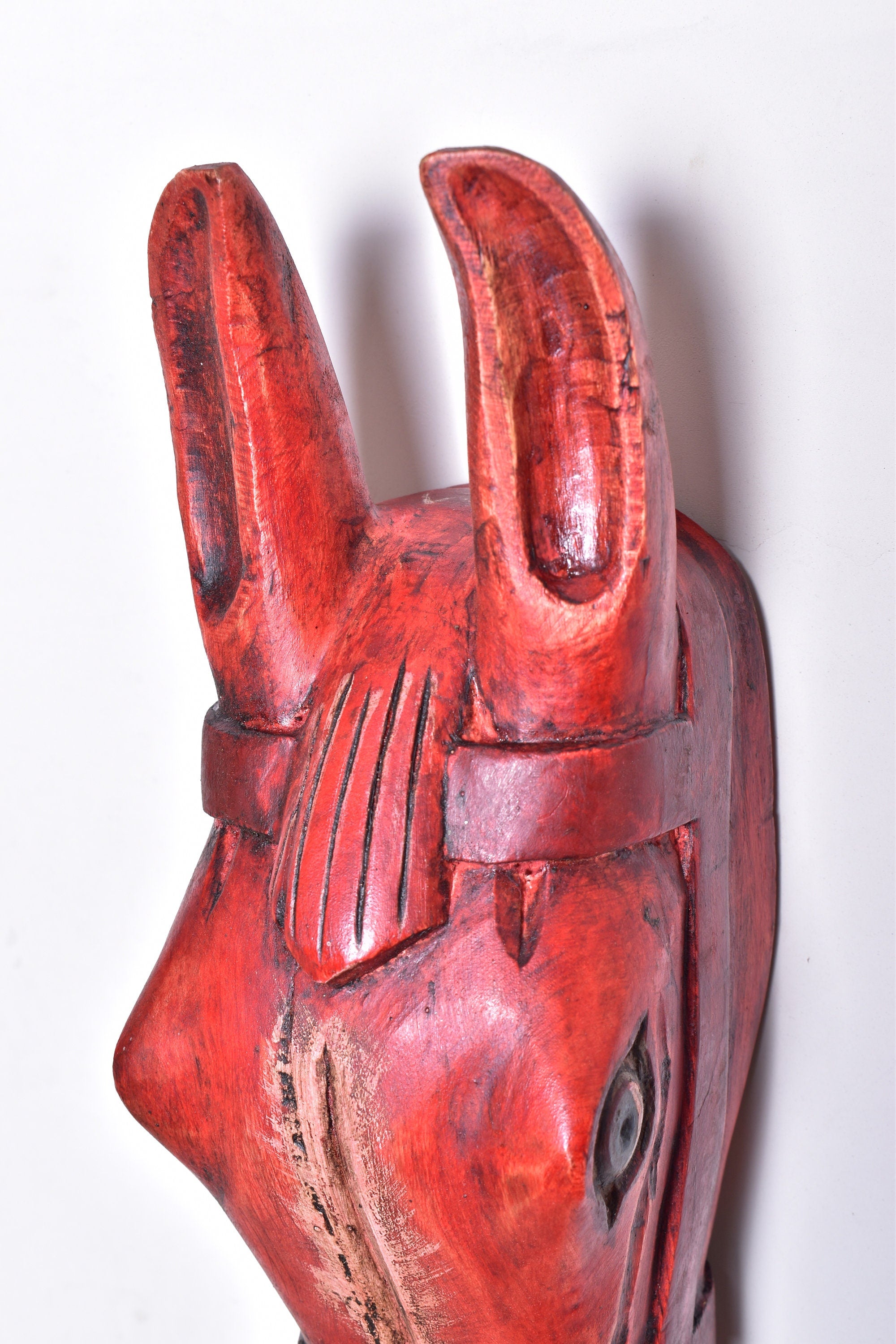 Wooden Horse Head Wall Hanging | Solid Wood Horse Head Wall Décor | Antique Wooden Horse Statue / Handmade Hand Carved Horse.