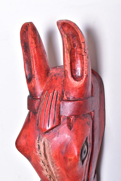 Wooden Horse Head Wall Hanging | Solid Wood Horse Head Wall Décor | Antique Wooden Horse Statue / Handmade Hand Carved Horse.