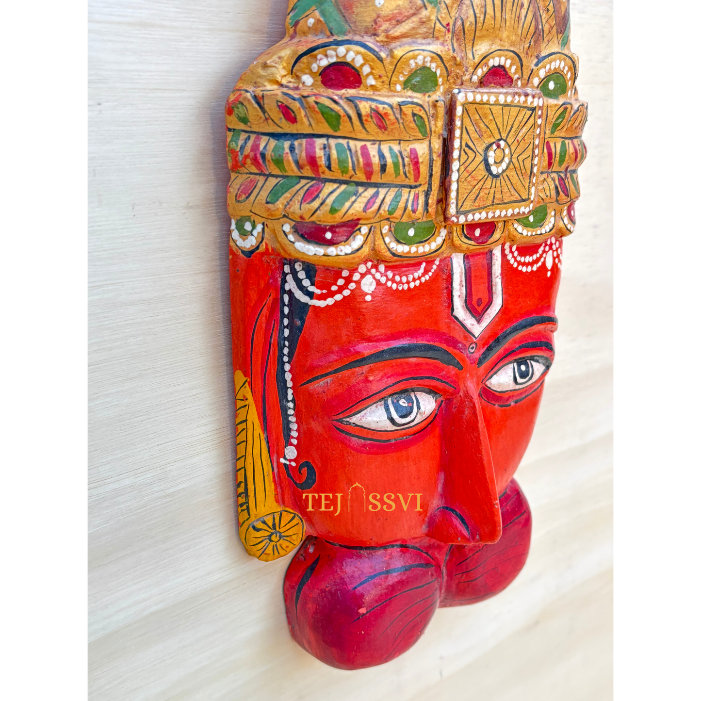 Hand-Carved Wooden Tirupati Balaji Idol - 16.5"/ wooden hand carving frame / wooden Art frame for wall décor.