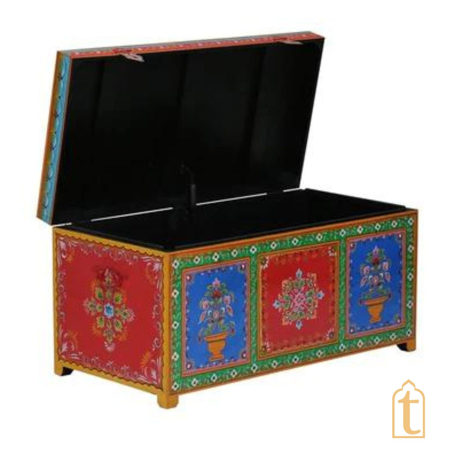 Indian storage trunk, treasure chest, furniture, home and living,Painted storage,Handpainted Indian Jewellery / Treasure Box.