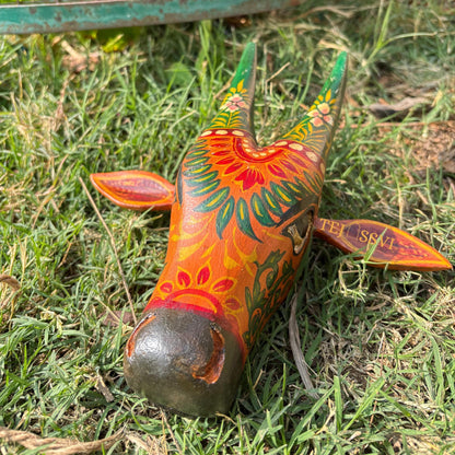 Wooden Cow Head | Bull | Nandi Head Mask Wall Décor / Wooden Wall Hanging / Ethnic Indian Art Best Minimalist Gift Idea for Christmas/Diwali.