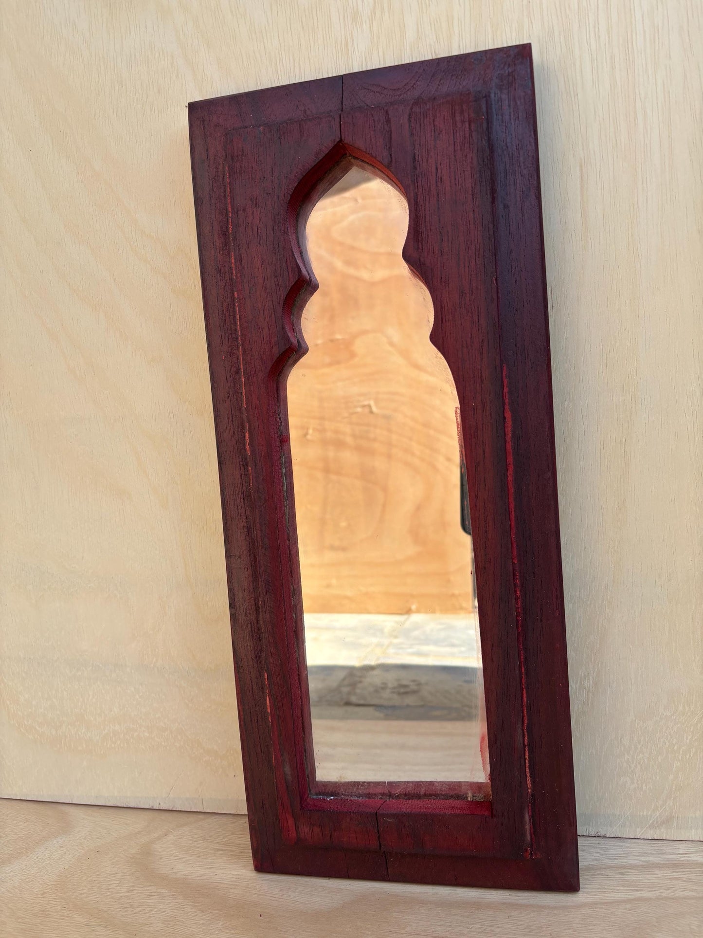 antique wooden mirror wall hanging for decoration.