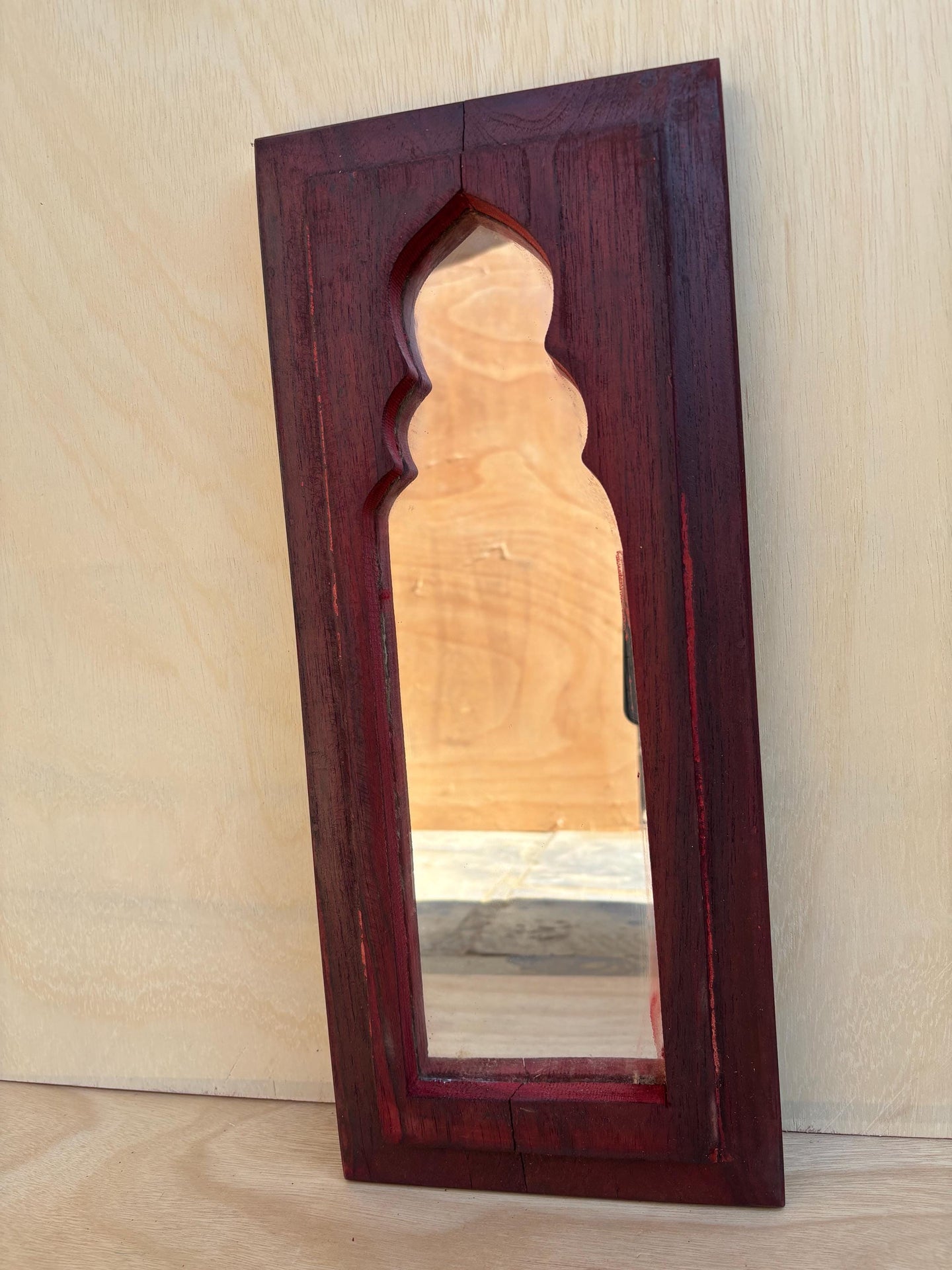 antique wooden mirror wall hanging for decoration.
