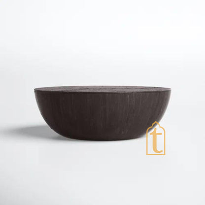 Black Coffee Table for Living Area / Handmade Drum Table Home Décor / Handmade Wooden Barrel Shape Cocktail Table / Indian Handcrafted Art.