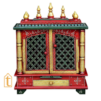 Handcrafted Wooden Hindu Temple Mandir: Wall Hanging Pooja Ghar
