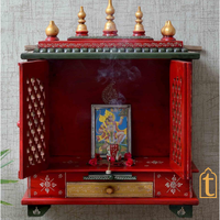 Handcrafted Wooden Hindu Temple Mandir: Wall Hanging Pooja Ghar