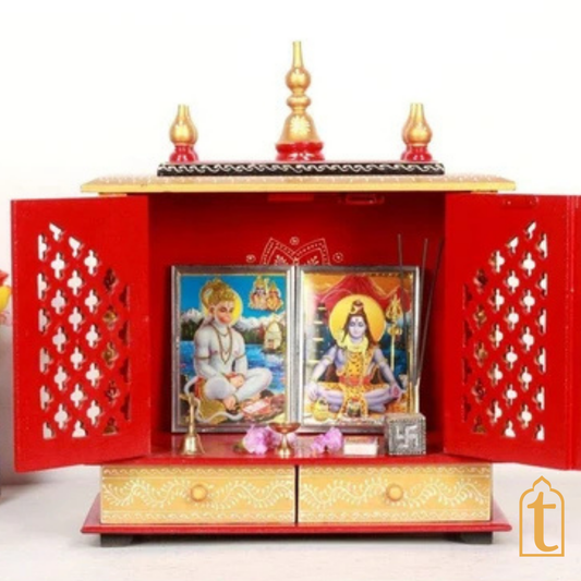 Handcrafted Wooden Pooja Room Temple Wall Hanging Mandir Home Decor