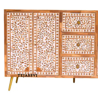 Handmade Wood Inlay Sideboards / Wood Inlay Console / Wood Inlay Chest of Drawer / Luxury Furniture / Wood Inlay Cabinet with Door & Drawer .