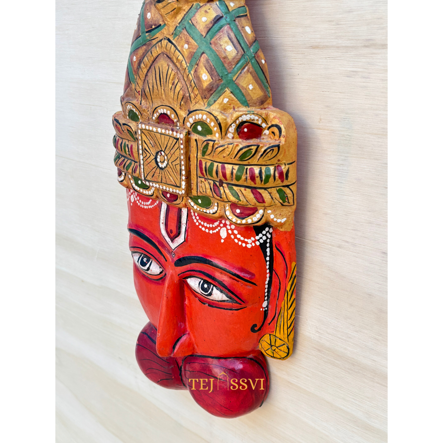 Hand-Carved Wooden Tirupati Balaji Idol - 16.5"/ wooden hand carving frame / wooden Art frame for wall décor.