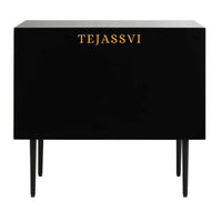 Handmade Bone Inlay Bedside Table For Black Color, Bone Inlay Table ,  Strip Design Bedside Table, Bone Inlay Cocktail Table