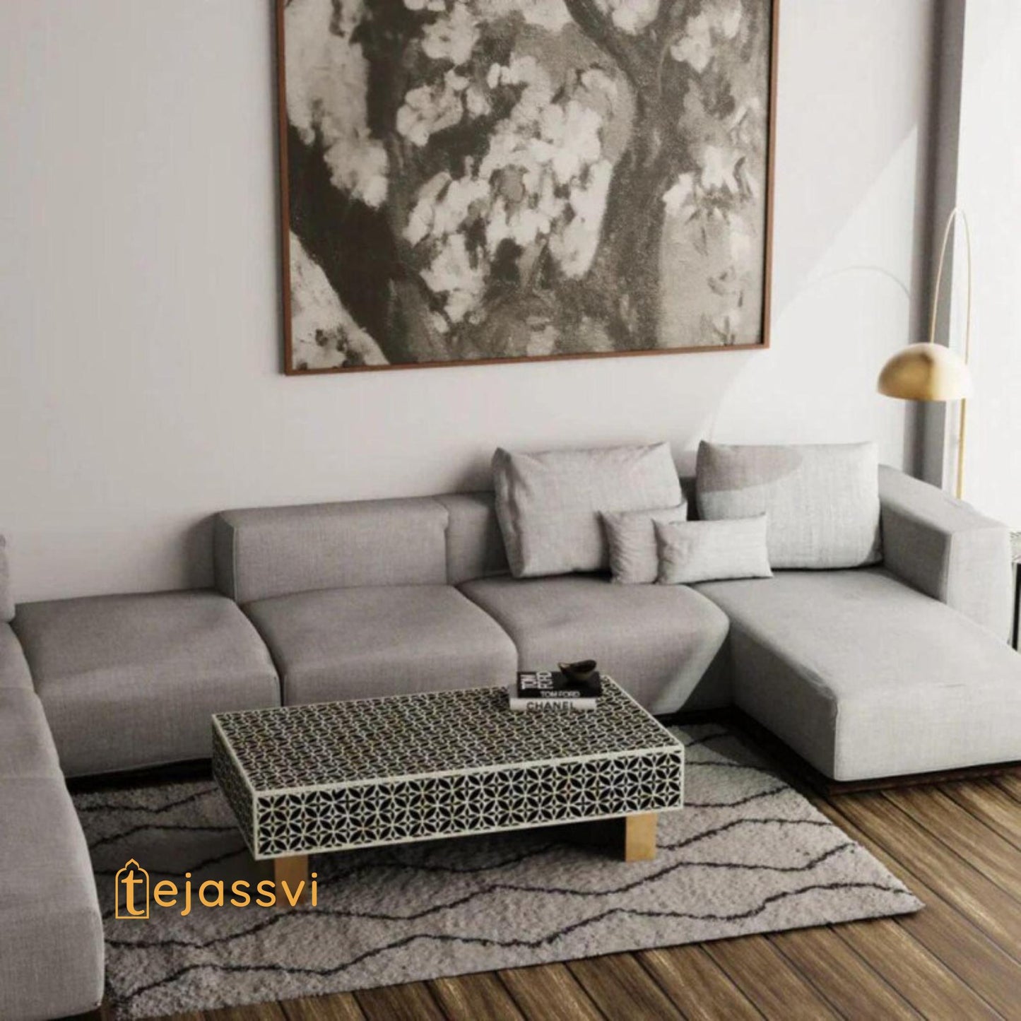 Wooden Luxury Coffee Table/Bone Inlay Coffee Table/Centre Coffee Table/Bone Inlay Furniture/Bone Inlay Cocktail Table/Wooden Coffee Table.