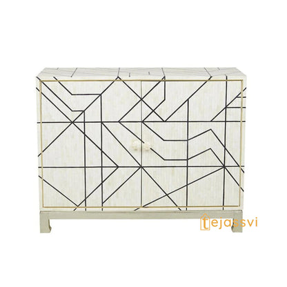 Indian Luxury Buffet Table wooden Handmade Bone Inlay Sideboard With Two Door | Media Console TV Unit/Storage Cabinet |/cabinet/MOP console