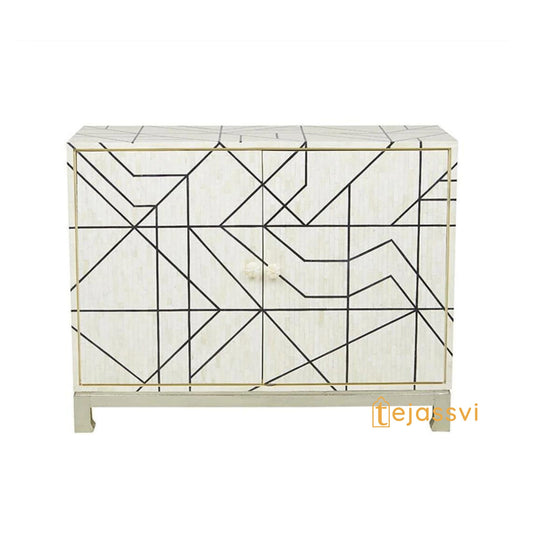 Indian Luxury Buffet Table wooden Handmade Bone Inlay Sideboard With Two Door | Media Console TV Unit/Storage Cabinet |/cabinet/MOP console