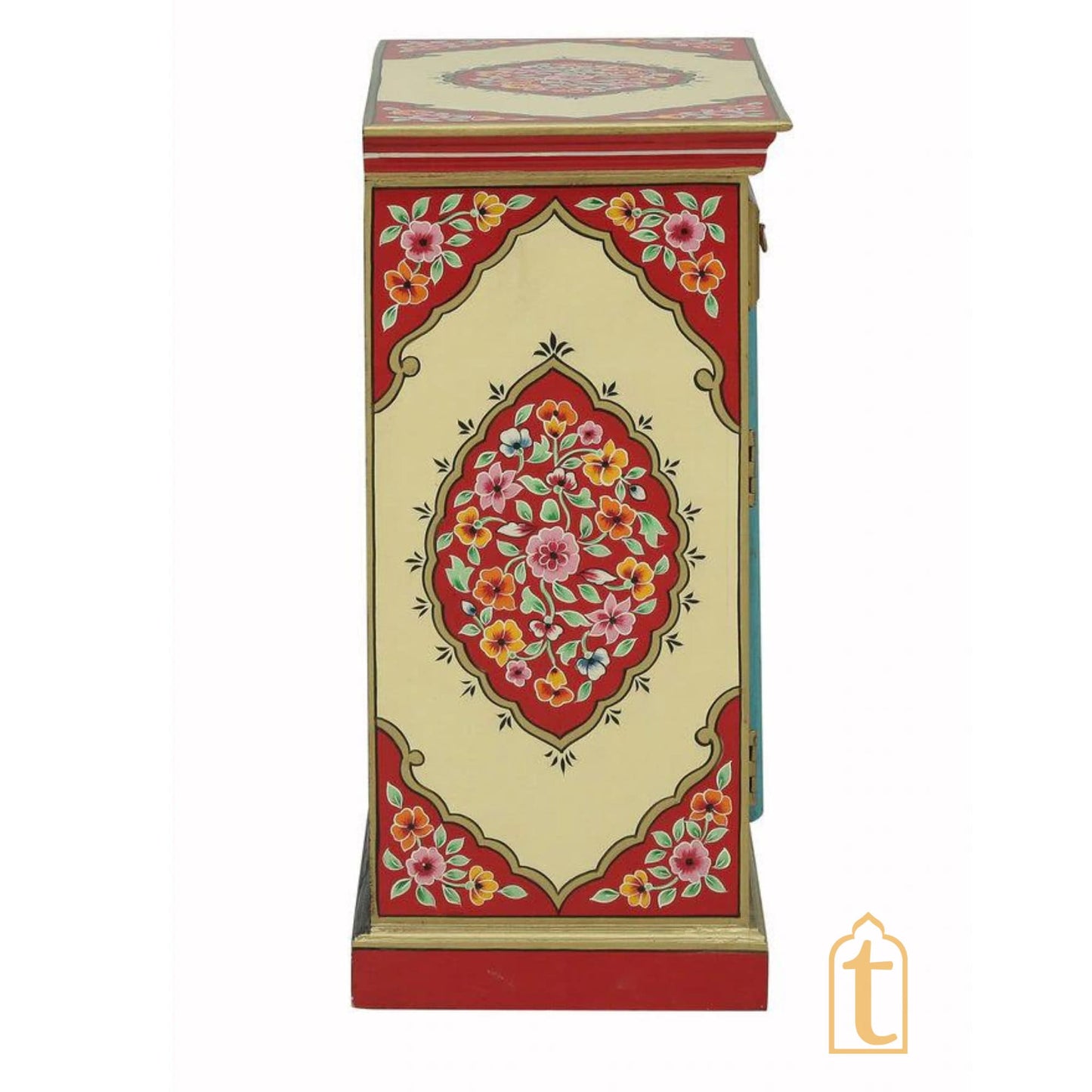 Hand-painted Wooden Chest of Drawers | Side Table | Chest of Drawers for Living Room, Traditional Side Table with Drawers, wooden furniture.