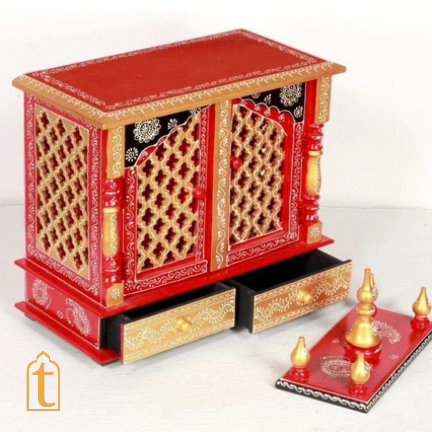 Handcrafted Wooden Pooja Room Temple Wall Hanging Mandir Home Decor
