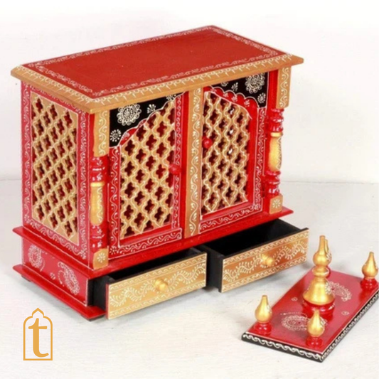 Handcrafted Wooden Pooja Room Temple Wall Hanging Mandir Home Decor